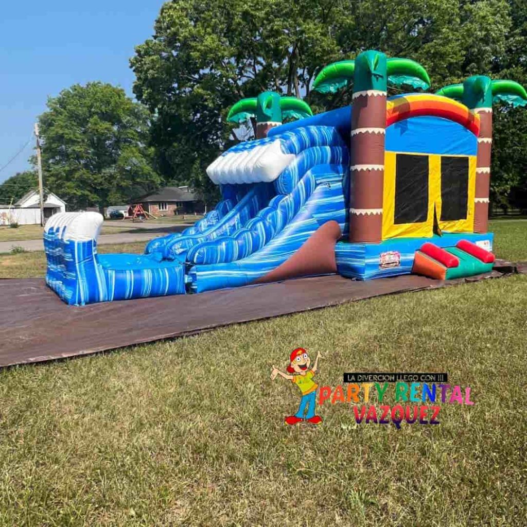 Large Tropical Water Combo #32 rental in Columbus, Indiana designed for safe fun, exciting water play, and unforgettable kids parties.