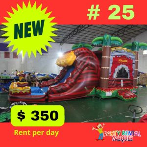 Fun is guaranteed with our Water Combo Volcano! This inflatable combines an exciting slide and a large jumping area