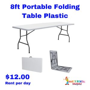 8ft portable folding table