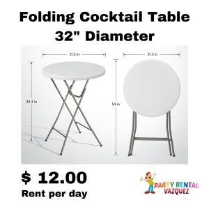 folding cocktail table 32" diameter