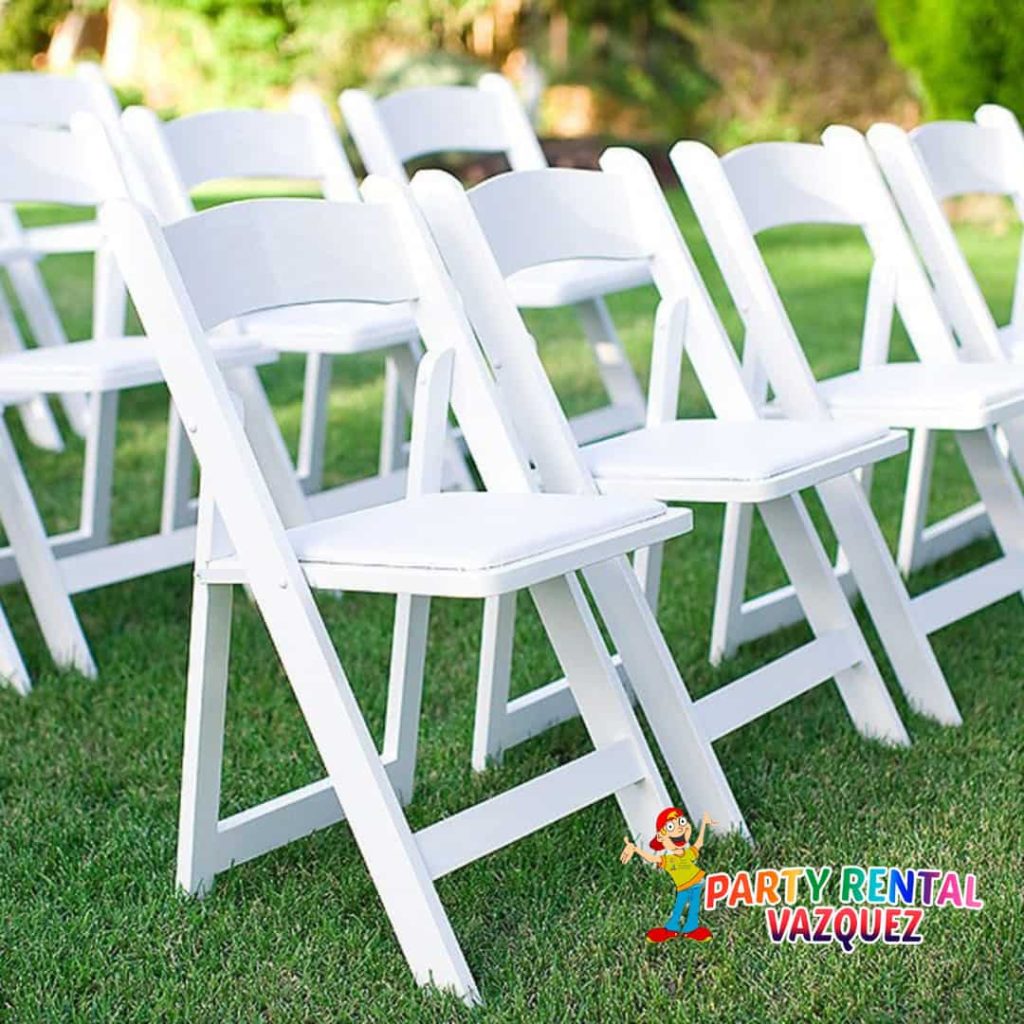 white resin chair for wedding