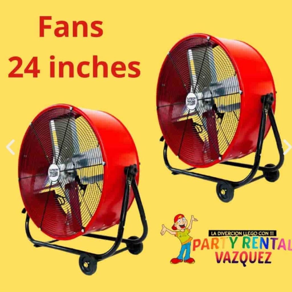 24-inch high-velocity fans for rent in Columbus, Indiana, ideal for outdoor events, parties, weddings, and corporate gatherings, portable, durable, and powerful airflow