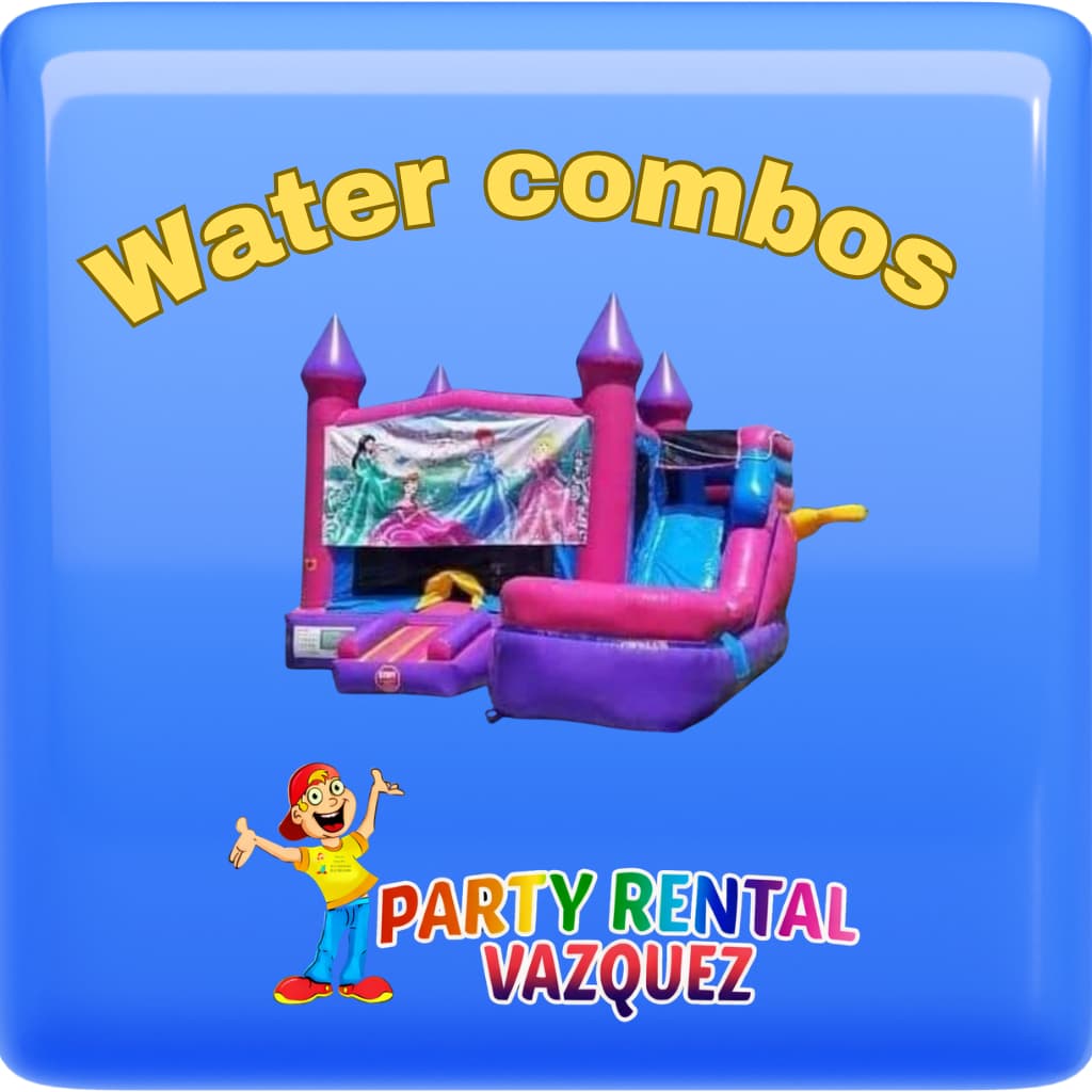 Water combo bounce house rental with slide in Columbus Indiana