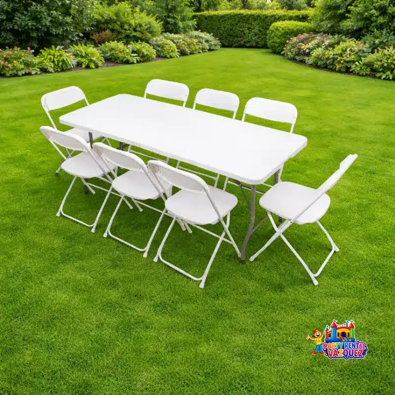 Table and chair rentals in Columbus, Indiana by Party Rental Vazquez for weddings, birthday parties, graduation parties, corporate events and special celebrations.